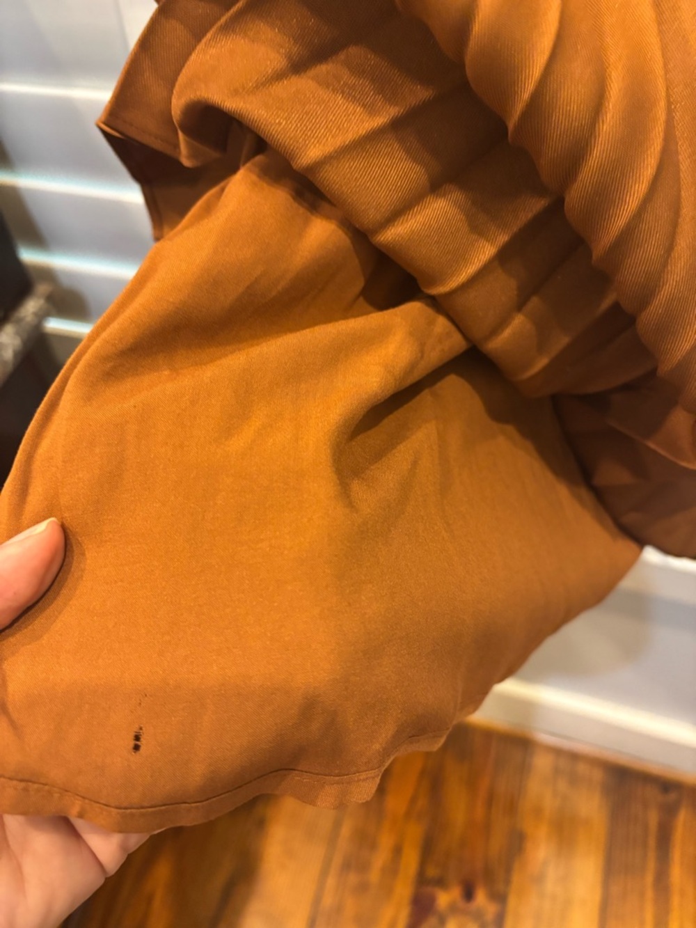 Sezane Hazelnut Pleated Midi Skirt with Belted Waist - Picture 9 of 9